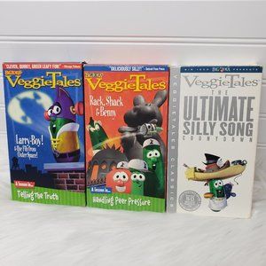 Veggie Tales VHS Lot of 3 Tapes Handling Peer Pressure; Telling the Truth